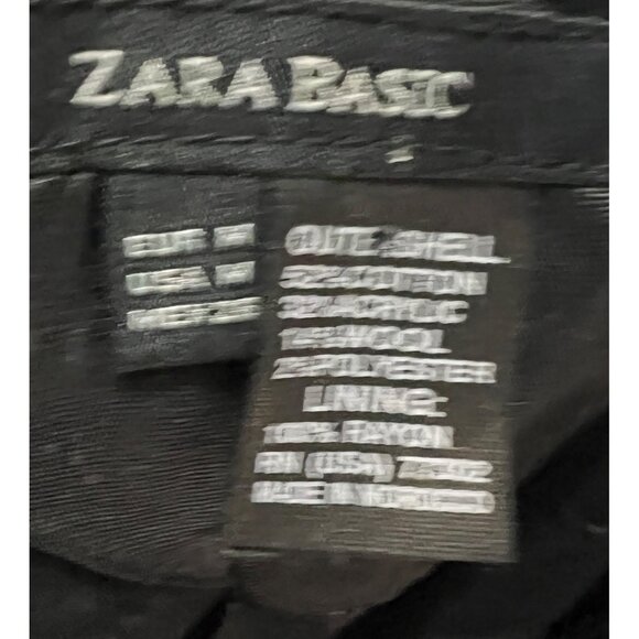 Zara Basic Silver Wool Blend 3/4 Long Blazer Sz Medium Womens Bow Back - Picture 3 of 13